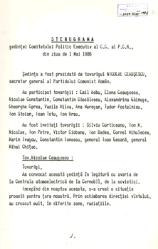 PCR meeting transcript 1 Source: National Archives of Romania 
