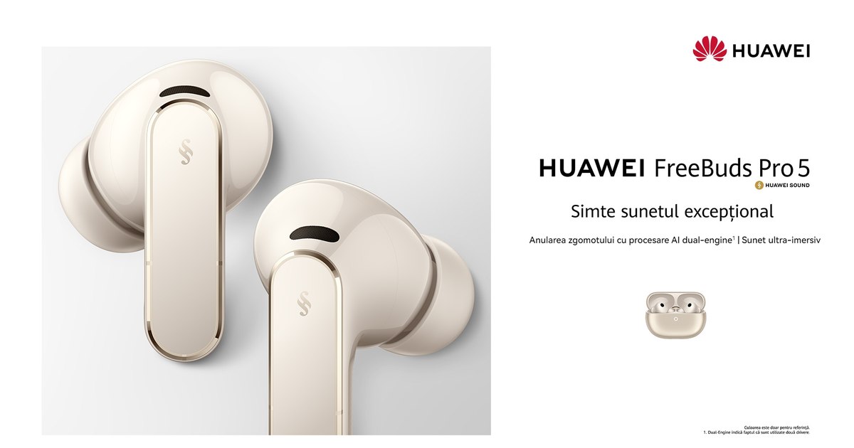 Innovation in AI background noise cancellation with the new HUAWEI FreeBuds Pro 5. Headphones that make noise disappear