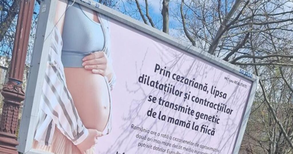 The College of Physicians draws attention to the information about caesarean section on the billboards in Bucharest: "They lack scientific foundation"