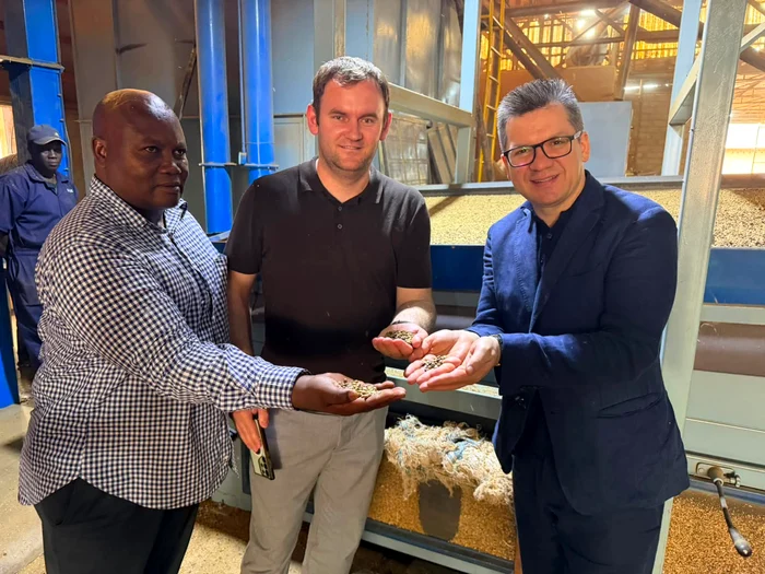 Mihail Neamțu visits a coffee warehouse in Uganda. PHOTO: Mihail Neamțu