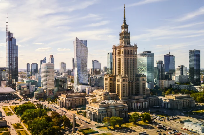 Palace of Culture and Science in Warsaw. Photo Filip Kwiatkowski. Go to Warsaw