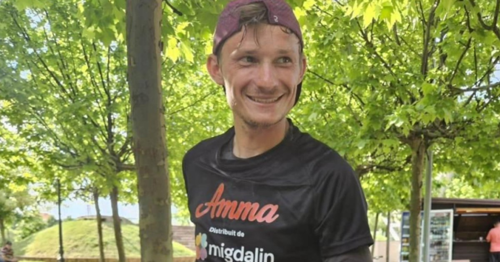 Romanian ultramarathoner, hit by a car and thrown into a ditch, on the side of the road. He was running in a race for needy children