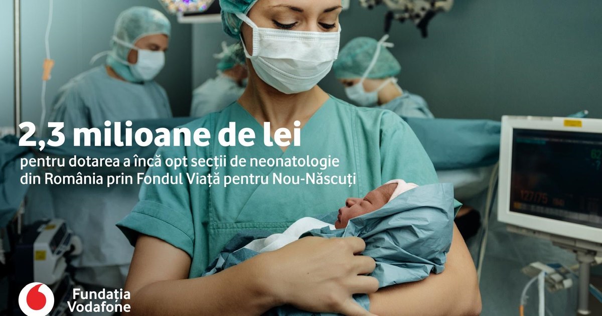 The Vodafone Foundation invests 2.3 million lei in equipping eight neonatology wards in Romania