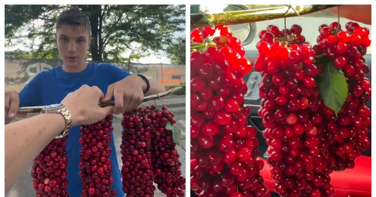 "The boy from Comarna" conquered the Internet with the "cherry bunches" he sells on the side of the road