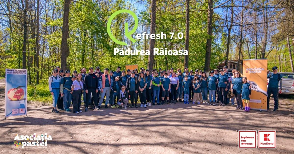 The pastel association and Kaufland Romania intervened with 80 volunteers in the Râioasa Forest, for a greening action