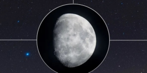 What is the blue star near the Moon, visible in the sky tonight: it is 12,000 times brighter than the Sun