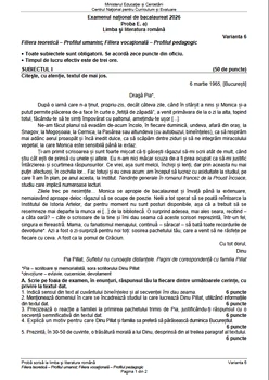 Subjects Baccalaureate 2026, Romanian Language, Human (1) png