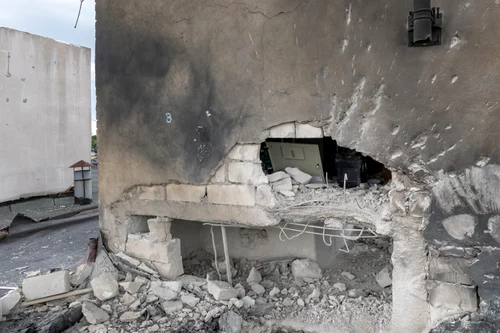 The block affected by the Russian drone Photo: Presidential Administration