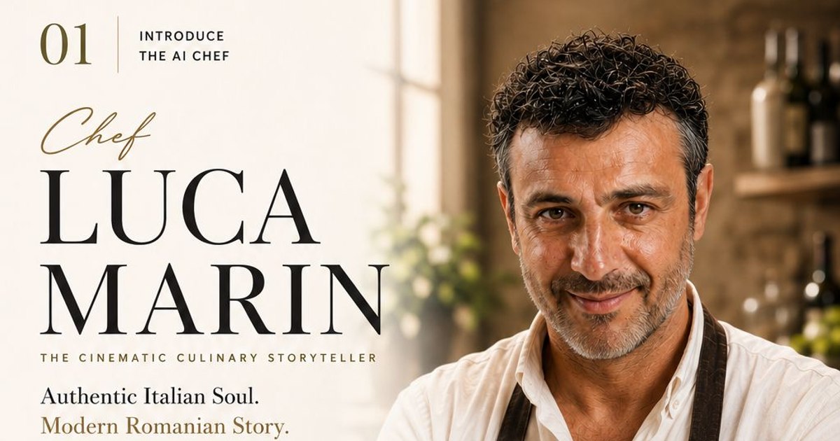 The truth and Click!, partnership with the first chef in Romania created with artificial intelligence. Who is Luca Marin?