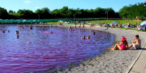 Video Amazing lake that changes color from pink to purple and has healing effects: thermal water up to 35°C, magnet for tourists