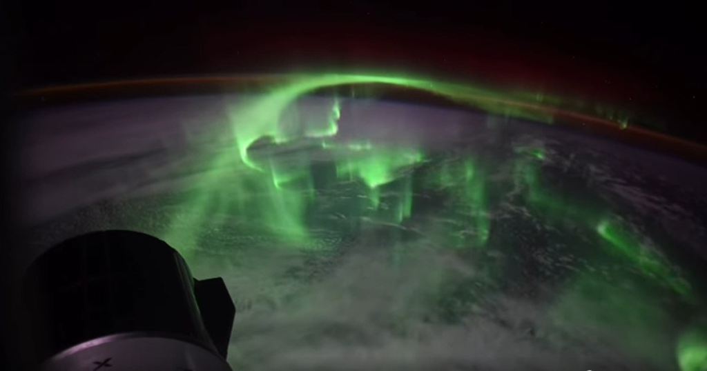 Video The green spectacle that left astronauts on the International Space Station speechless: 'It danced and slipped right under us'