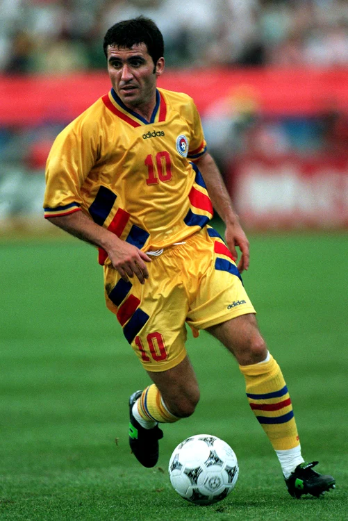 Hagi with the ball at his feet