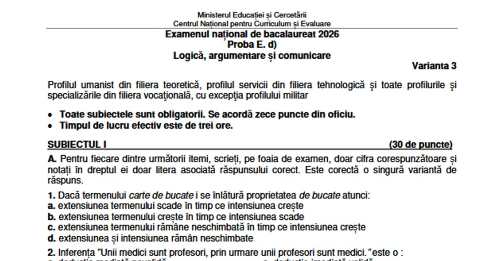 Scandal at Baccalaureate 2026. Error in the official scale in Logic, even in a "trap" exercise. How to file appeals
