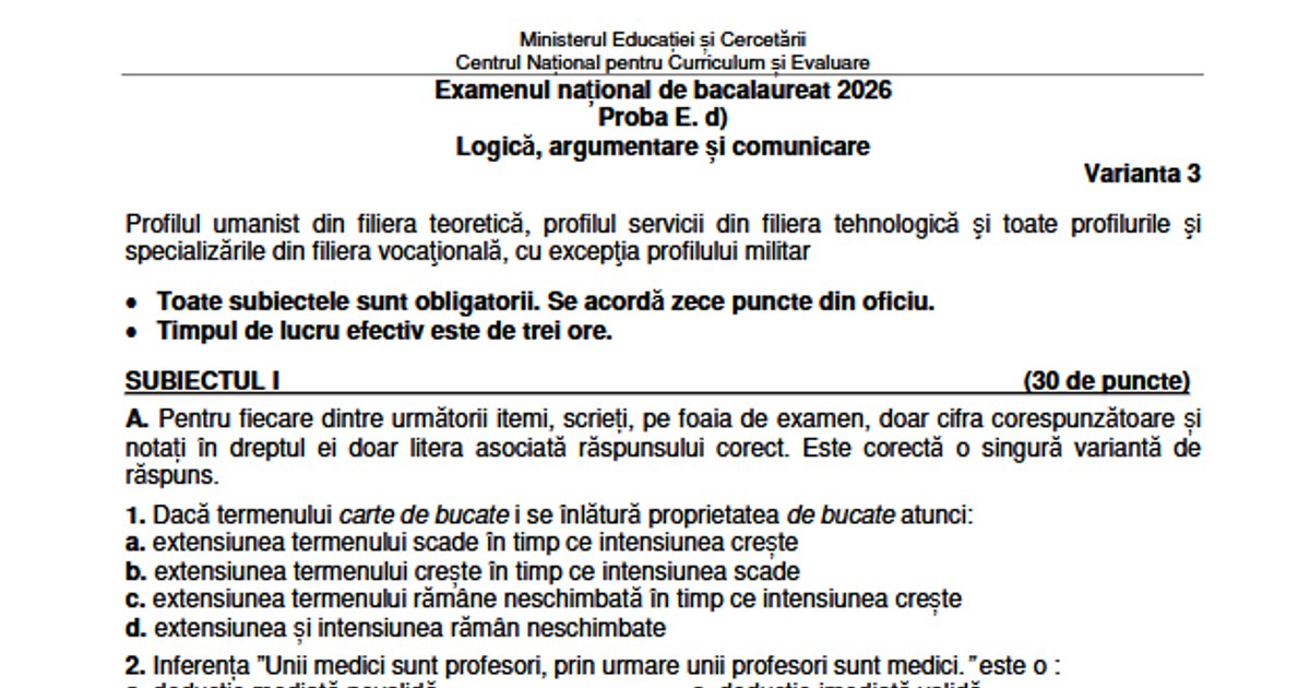 Scandal at Baccalaureate 2026. Error in the official scale in Logic, even in a "trap" exercise. How to file appeals