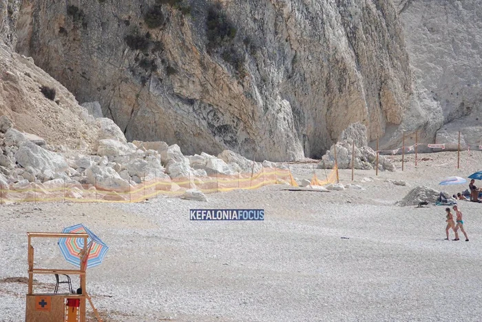 Landslide on Myrtos, one of Greece's most beloved beaches Photo: FB/Kefalonia focus