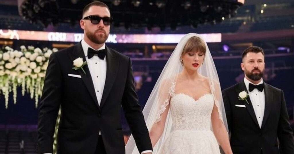 Video Wedding of the year in America. How Adam Sandler ended up officiating the marriage of Taylor Swift and Travis Kelce with 1,000 guests at Madison Square Garden