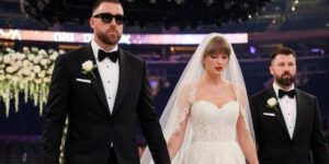 Video Wedding of the year in America. How Adam Sandler ended up officiating the marriage of Taylor Swift and Travis Kelce with 1,000 guests at Madison Square Garden
