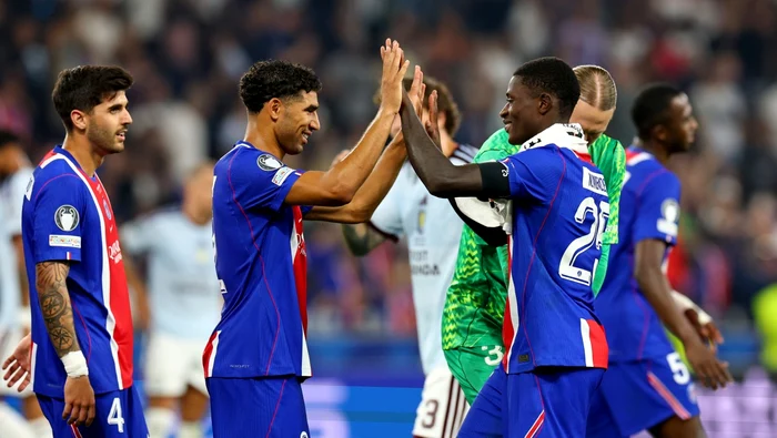 Achraf Hakimi is happy after winning the European Super Cup (Photo: EPAImages)