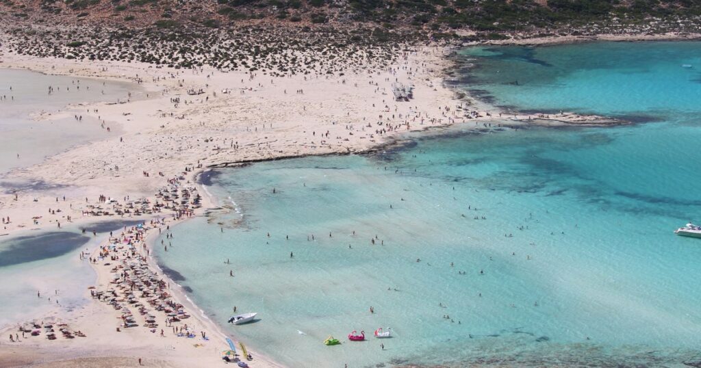 A spectacular destination in Greece with turquoise waters and white sand, choked with tourists. Limited access to the famous Balos Lagoon