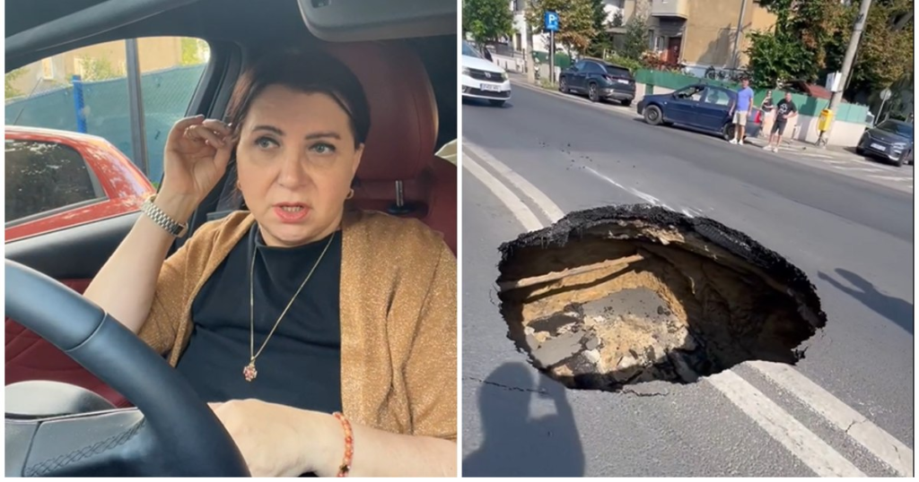 Moments of horror for Carmen Şerban. The artist's car ended up in the crater on Eroilor: "Don't ask me how I got out!"