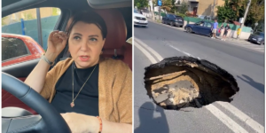 Moments of horror for Carmen Şerban. The artist’s car ended up in the crater on Eroilor: “Don’t ask me how I got out!”
