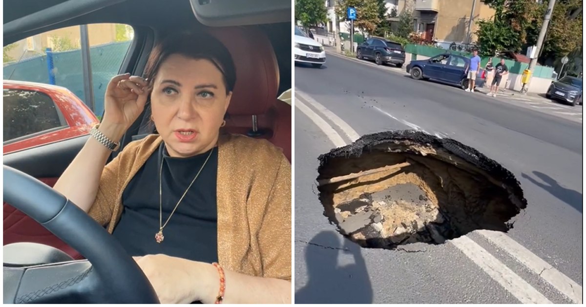 Moments of horror for Carmen Şerban. The artist's car ended up in the crater on Eroilor: "Don't ask me how I got out!"