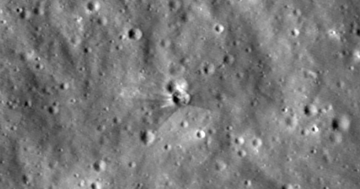 The crater formed on the moon after the crash of a SpaceX rocket. NASA publishes the images