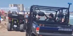 Tourists ignore the red flag on the beaches of Eforie and enter the sea. The gendarmes handed out fines on the beach